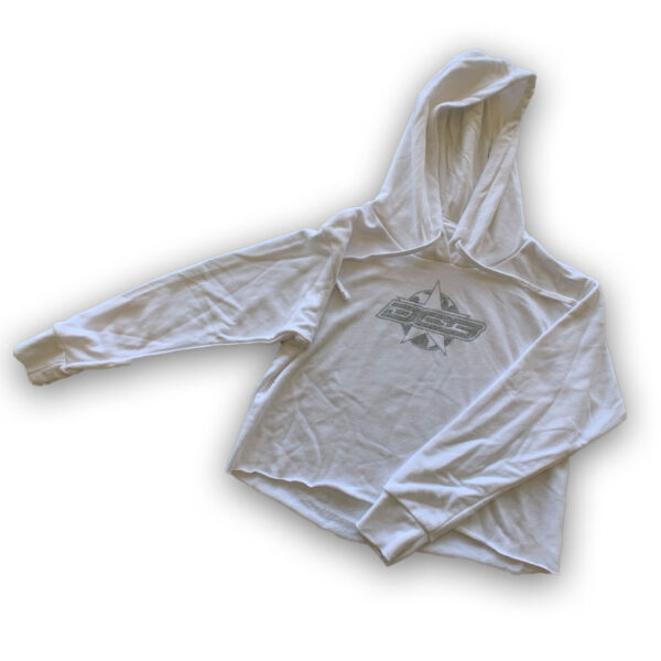 women's crop hoodie white color